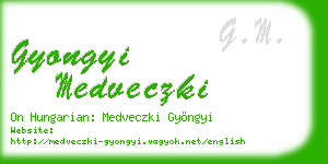 gyongyi medveczki business card